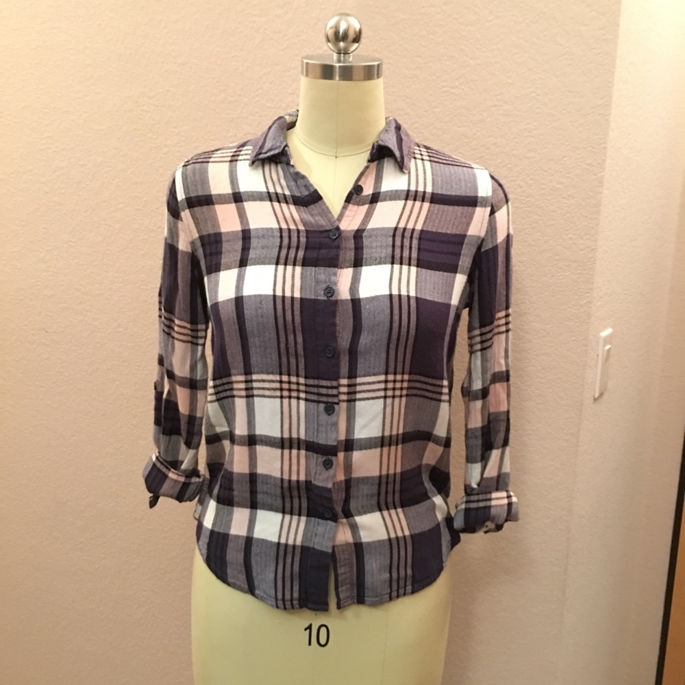 Plaid button down shirt